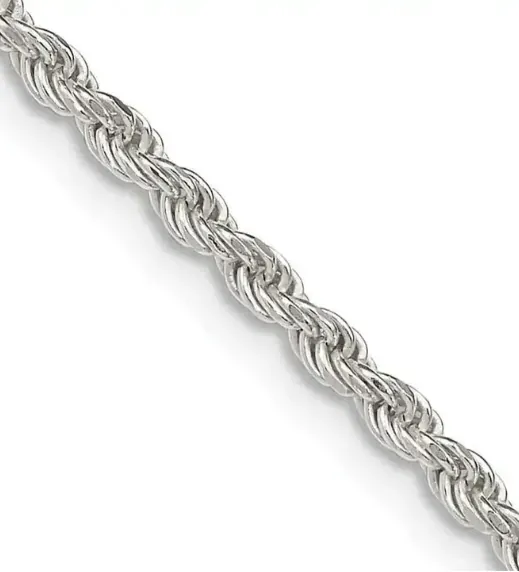 Sterling Silver Rope Chain Necklace
